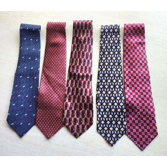 TIES - SET OF 5-J. Garcia x2-Bill Blass-Nautica-Daniel Craig-100% Silk-Vintage - Picture 1 of 8